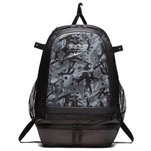 Nike Trout Vapor Baseball Athletic Training Backpack, Black/Black-White